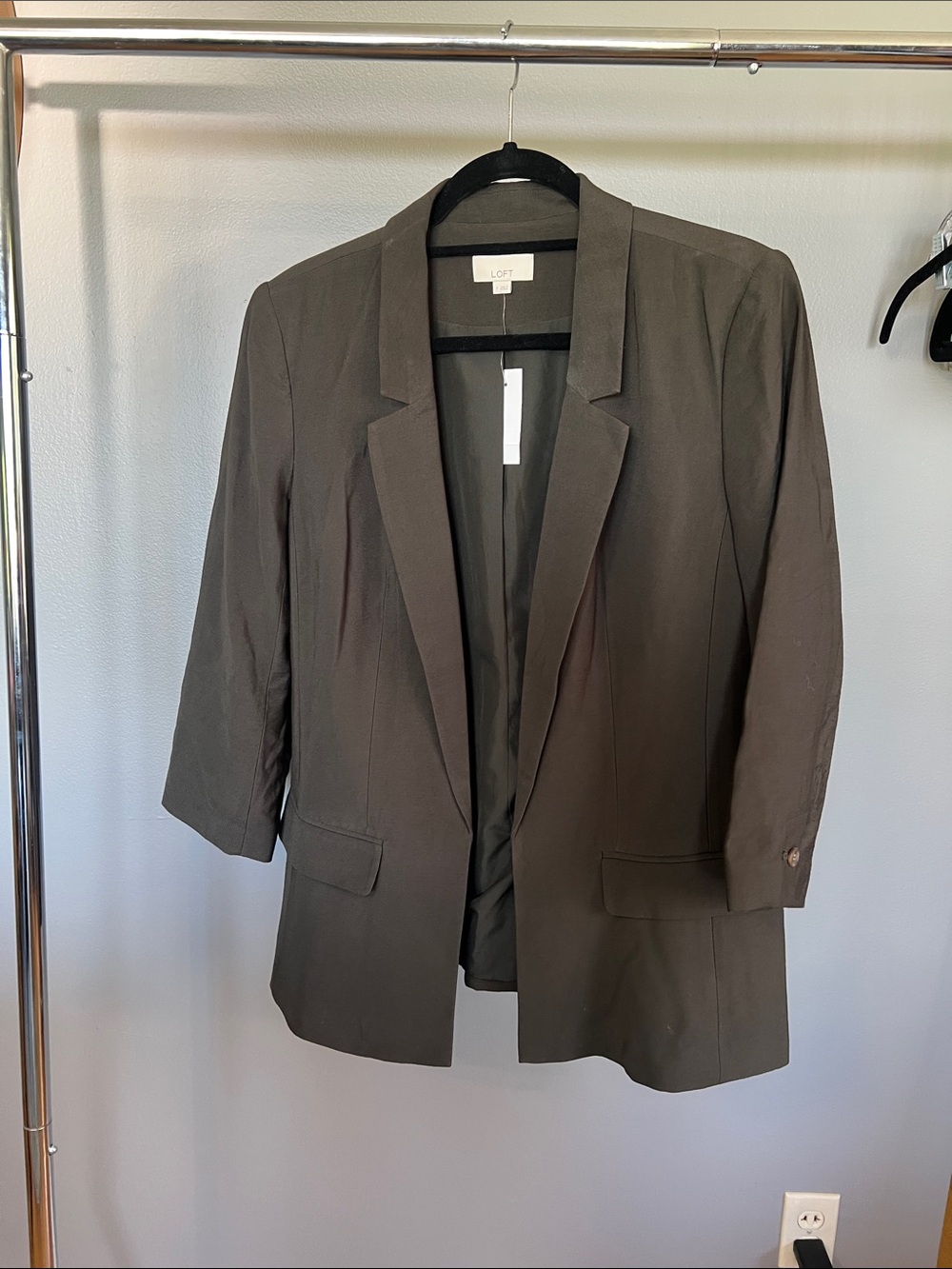 LOFT Dark Gray Open-Front Blazer